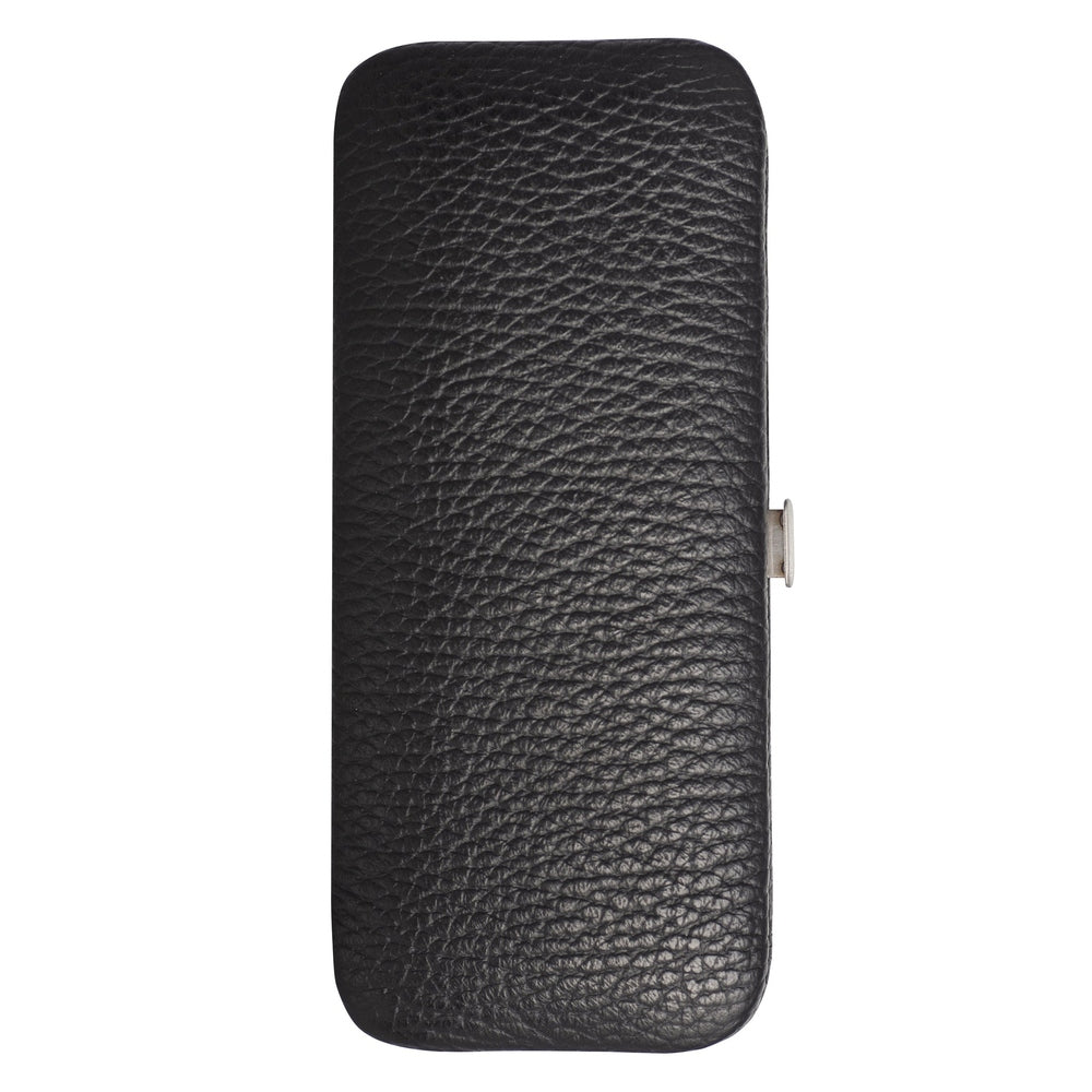 Erbe Manicure Buegeletui inox Schwarz Hautzange und Nagelschere