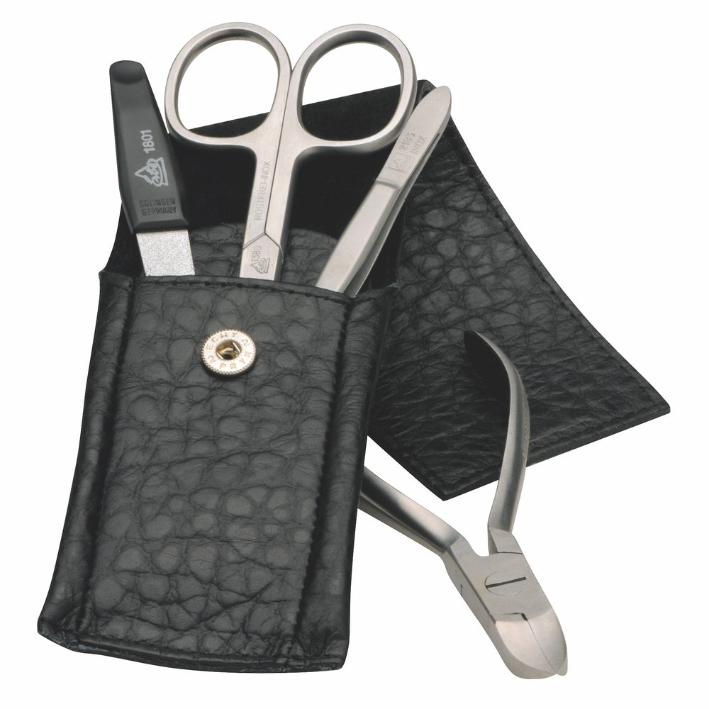 Erbe Manicure Etui Rostfrei Black 4-teilig