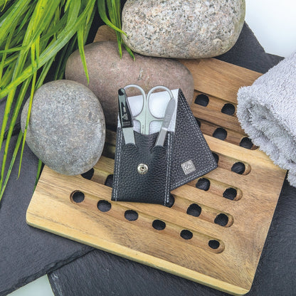 Erbe Manicure Taschenetui inox Schwarz Weiss Colorado