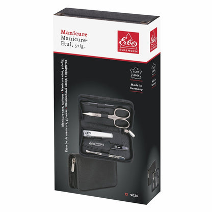 Erbe Manikuere Etui Siena 5-teilig RV Schwarz Nappa