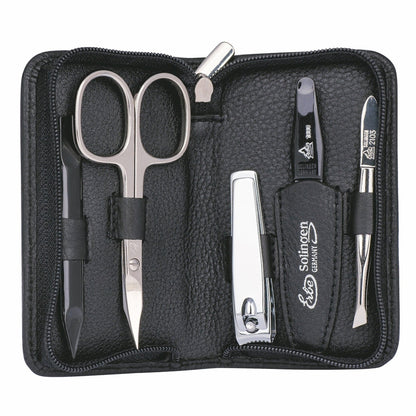 Erbe Manikuere Etui Siena 5-teilig RV Schwarz Nappa