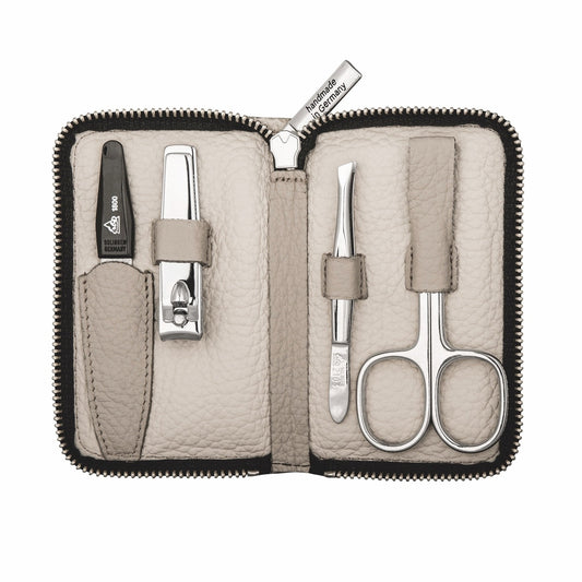 Erbe Maniküre Reißverschlussetui 4-teilig Beige – Etui in Beige