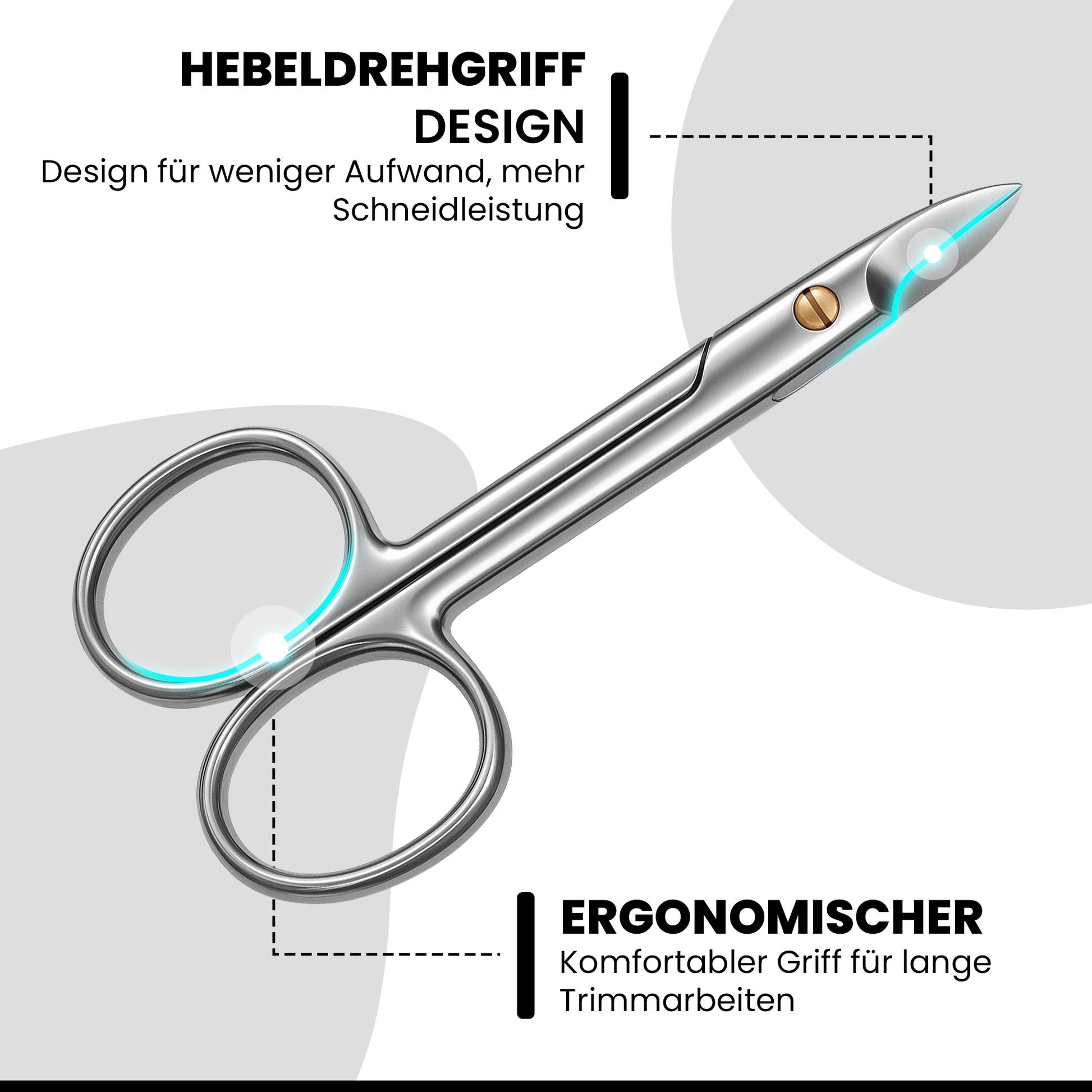 Fußnagelschere - extra langen Griffen - maximale Übertragung