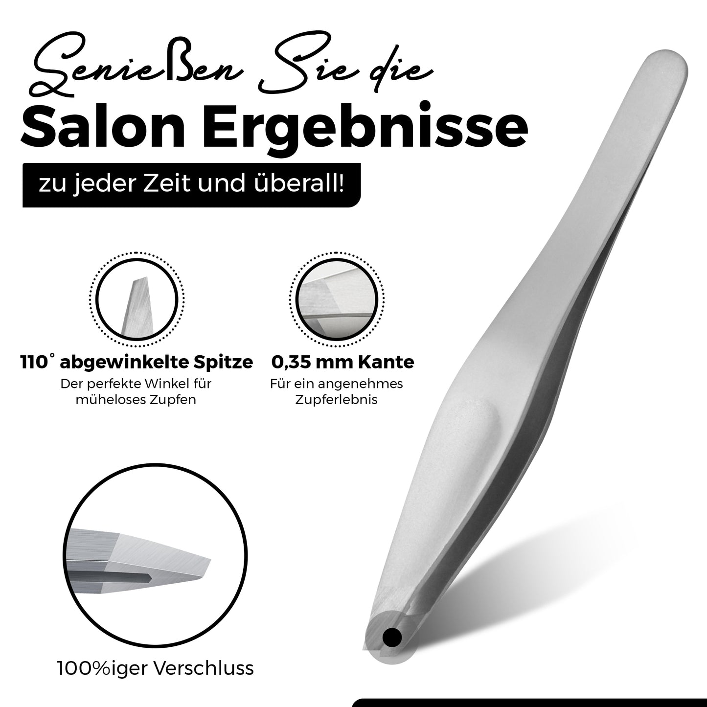 Haarzupf-Pinzette - Spitze schräg