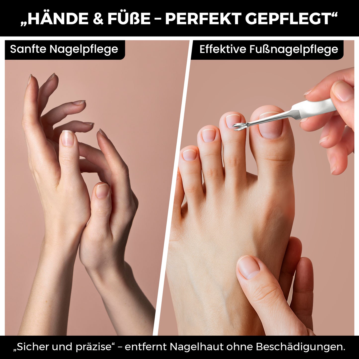Nagelhautmesser V-förmig aus rostfreiem Edelstahl