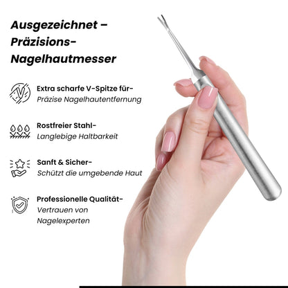 Nagelhautmesser V-förmig aus rostfreiem Edelstahl