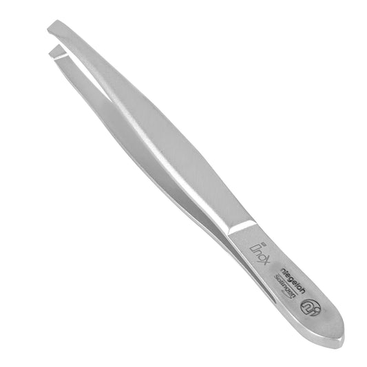 Pinzette, schräg,rostfrei, Inox, 9 cm