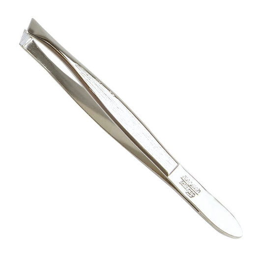 Pinzette, schräg, vernickelt, 8 cm