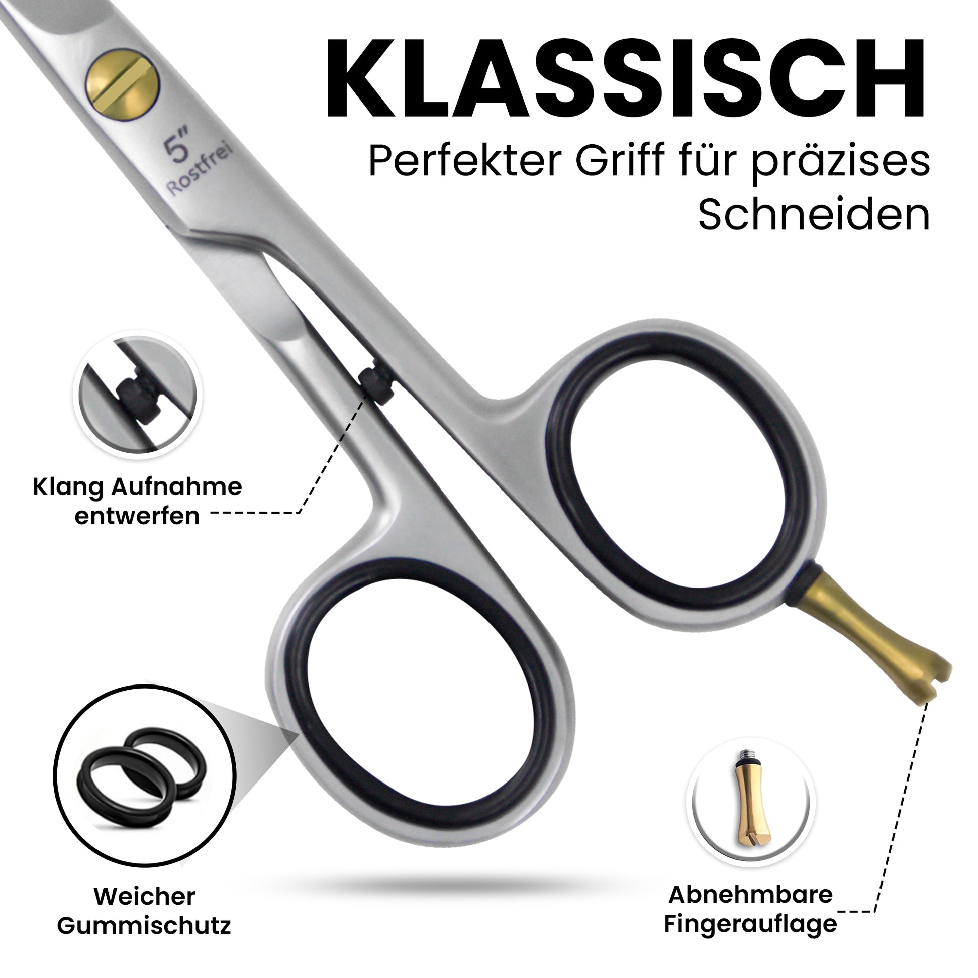 Profi Haarschere – Premium Friseurschere, ergonomischer Griff, Mikroverzahnung
