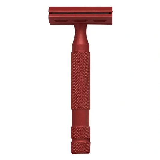 Rockwell 6S Rasierhobel in Rot aus Edelstahl mit einstellbarem Klingenabstand