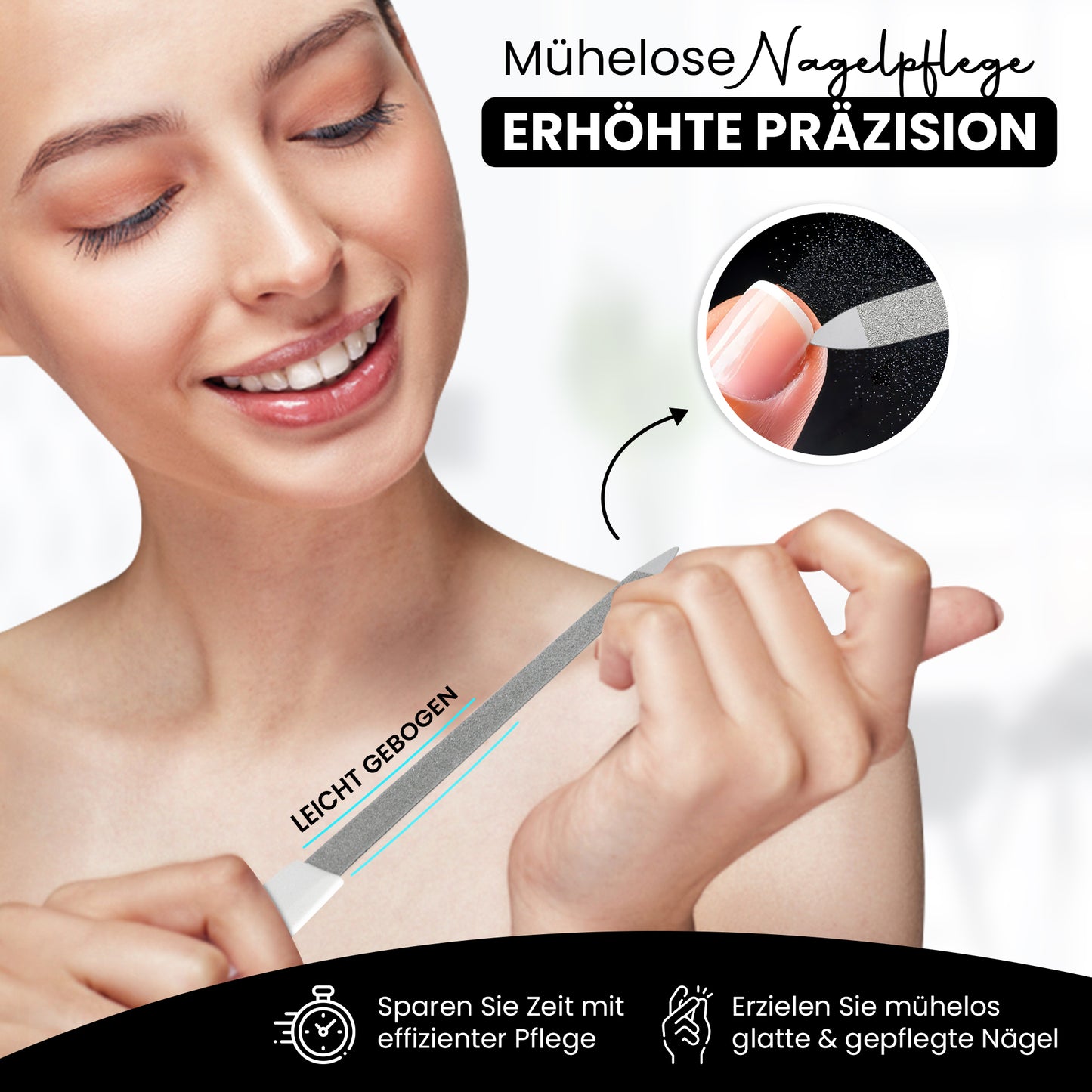 Solinger Saphir-Hohlnagelfeile - leicht innen gebogen