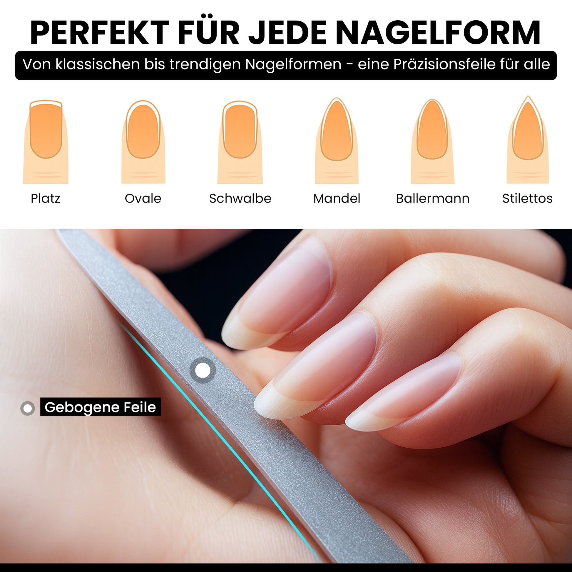 Solinger Saphir-Hohlnagelfeile - leicht innen gebogen