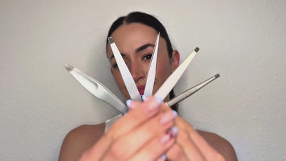 Hair tweezers - angled, slanted tip