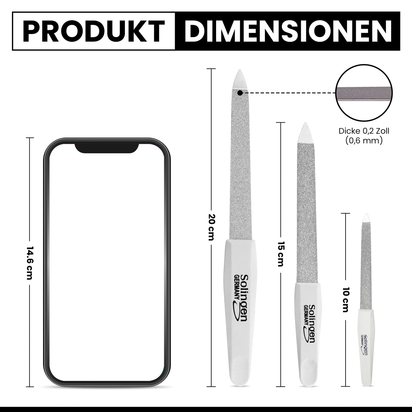 Nagelfeilen Set - 3er Set - Made in Solingen