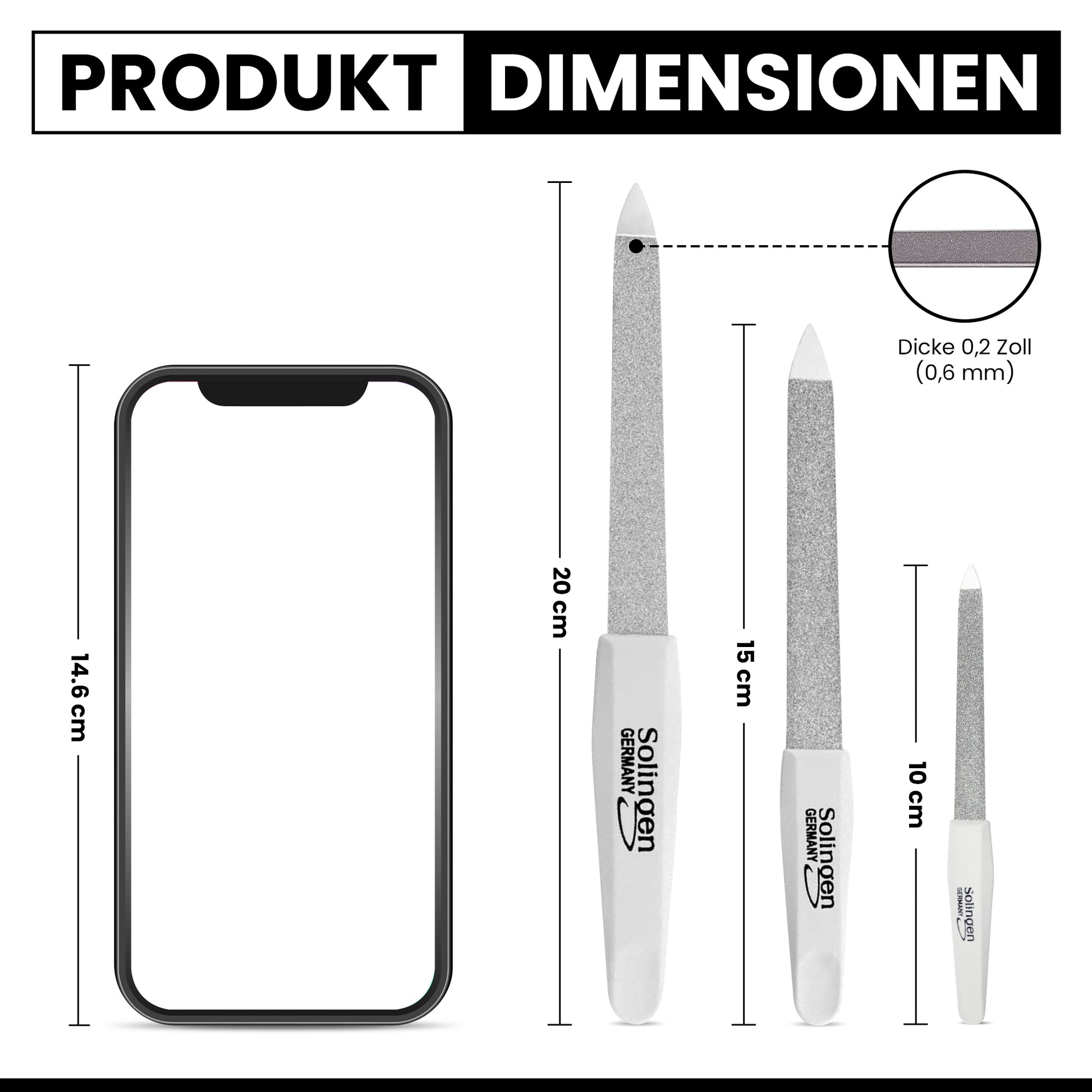 Nagelfeilen Set - 3er Set - Made in Solingen