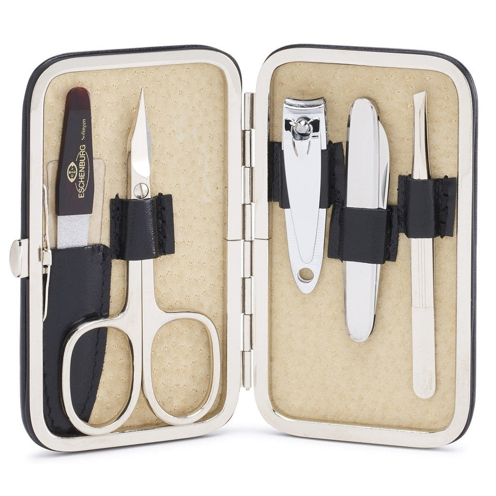 Truefitt & Hill Medium Leather Manicure Set Black